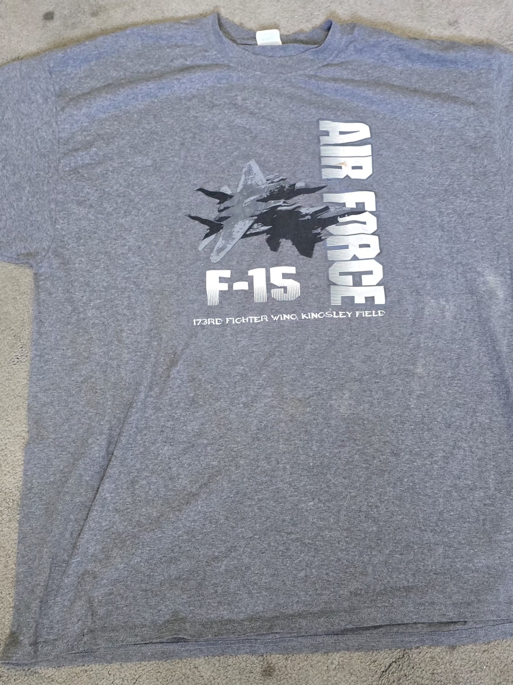 Port and Company Gray Air Force F-15 Graphic Tee